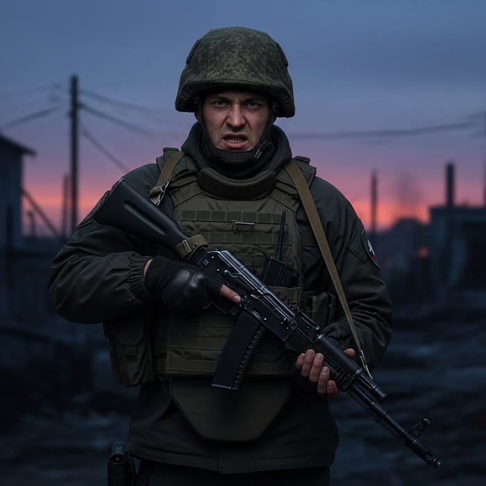 Spetsnaz Soldier with AK12 - Urban Warfare Scene