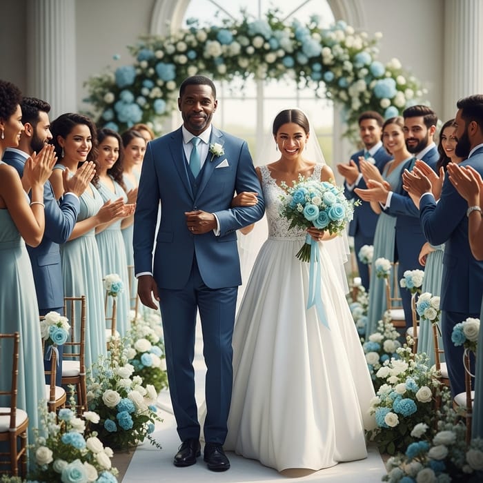 Heartfelt Moment: African American Father & Daughter Wedding Exit Heartfelt Moment: African American Father & Daughter Wedding Exit