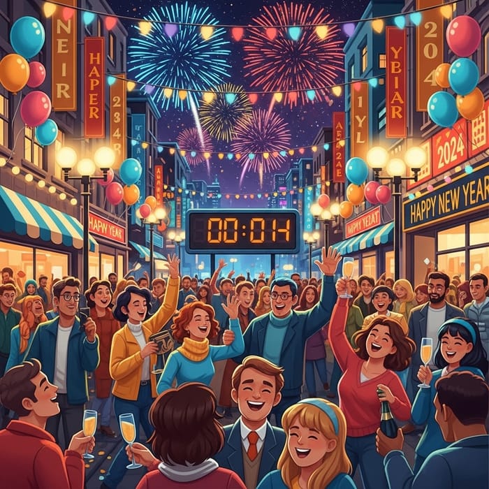 New Year 2024 Festive City Countdown New Year 2024 Festive City Countdown