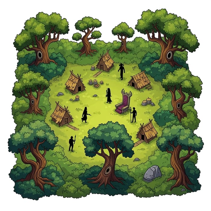 Dark Lord's Minions: Cartoon Clearing Illustration Dark Lord's Minions: Cartoon Clearing Illustration