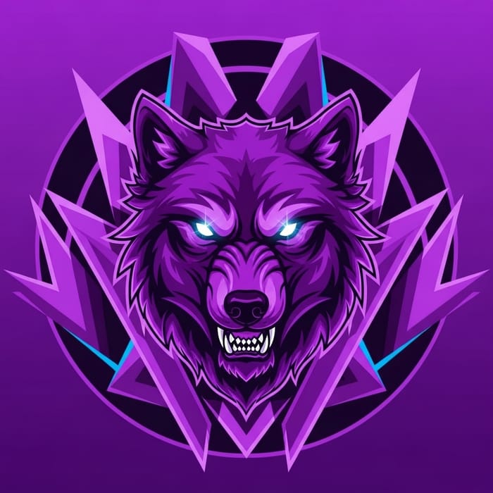 Fierce Wolf Purple Avatar for Twitch Gaming Channel