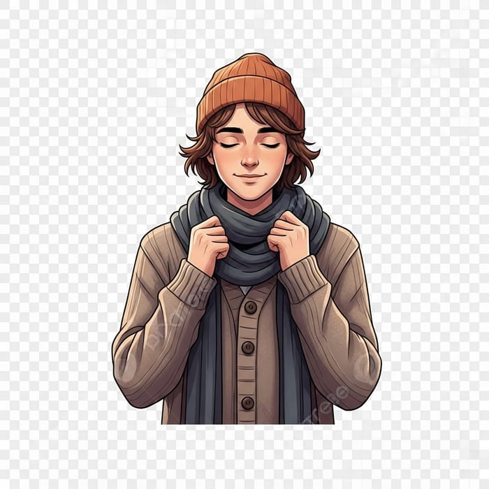Caucasian Teenager in Cozy Autumn Attire | HD Quality