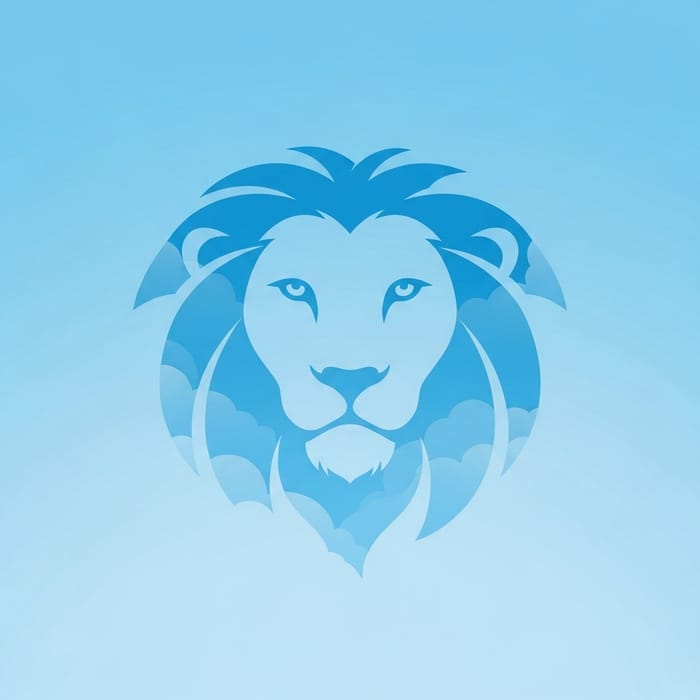 Sky Blue Lion Logo Design Sky Blue Lion Logo Design