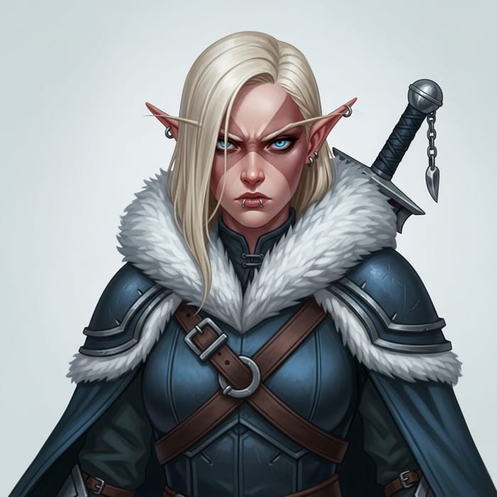 Strict Half-Elf Rogue Illustration | Northern Character, Blond Hair Strict Half-Elf Rogue Illustration | Northern Character, Blond Hair