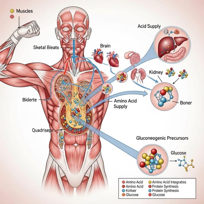 Muscle's Key Role in Protein Metabolism and Gluconeogenic Precursors