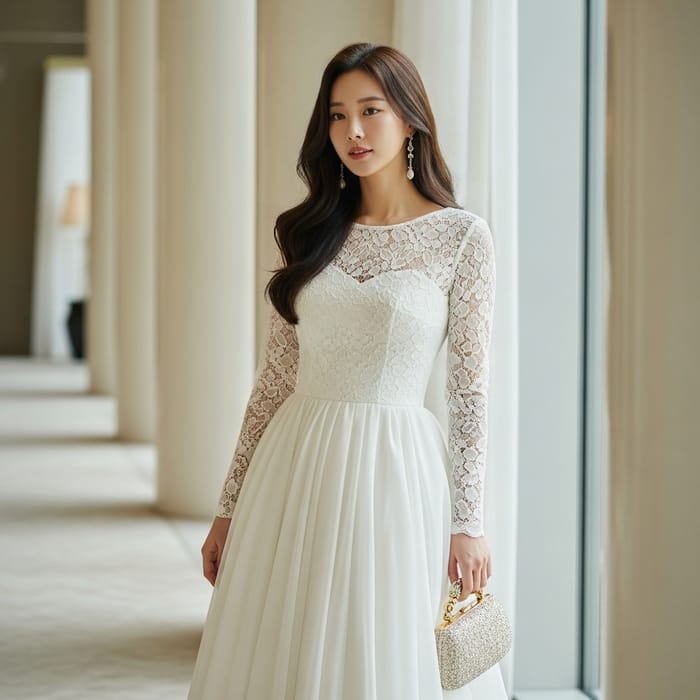 Stunning Korean Model with Hourglass Figure in Glamorous Hotel Setting
