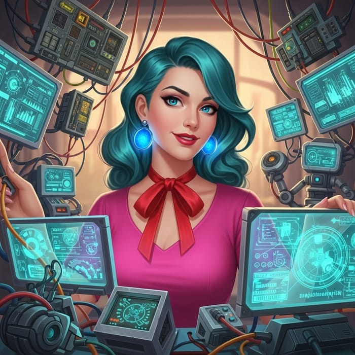 Create a Teal-Haired Woman Character with a Sense of Adventure Create a Teal-Haired Woman Character with a Sense of Adventure
