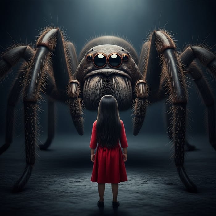 Young Girl Confronted by Enormous Spider | Tense Moment