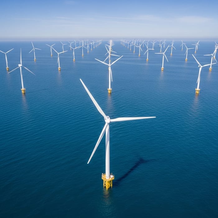Futuristic Offshore Wind Power Plant | Renewable Energy Futuristic Offshore Wind Power Plant | Renewable Energy