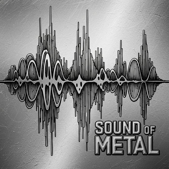 Sound of Metal: Bold Sound Wave Drawing & Metal Aesthetic Sound of Metal: Bold Sound Wave Drawing & Metal Aesthetic