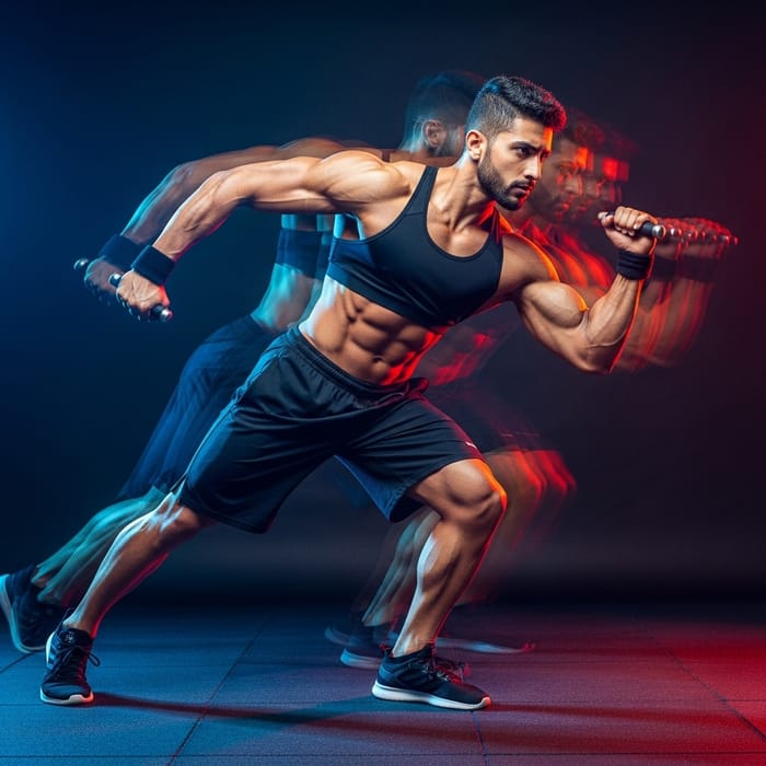 Dynamic Middle-Eastern Fitness Enthusiast: Strength & Vitality Displayed