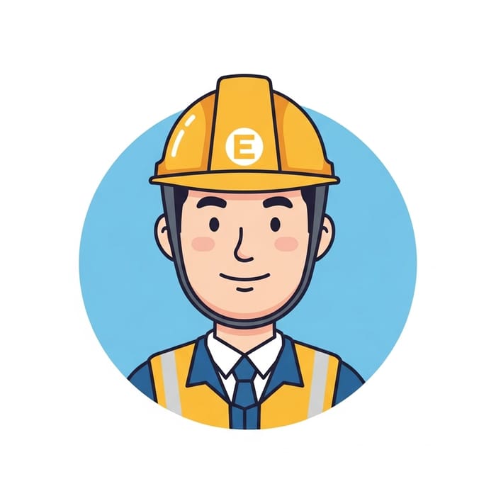 Friendly East Asian Engineer Avatar Illustration Friendly East Asian Engineer Avatar Illustration