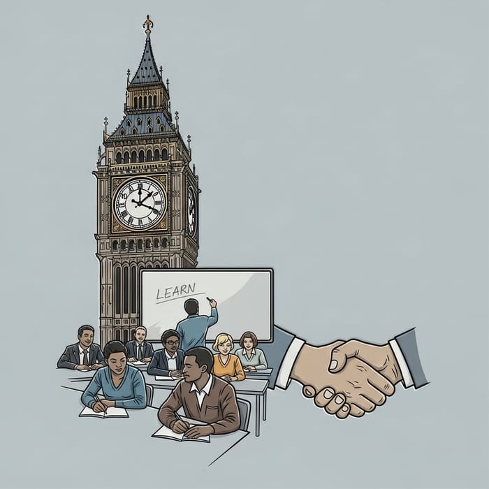 Foundation Logo Design with Clock Tower - Realistic Formations & Employment Opportunities Foundation Logo Design with Clock Tower - Realistic Formations & Employment Opportunities