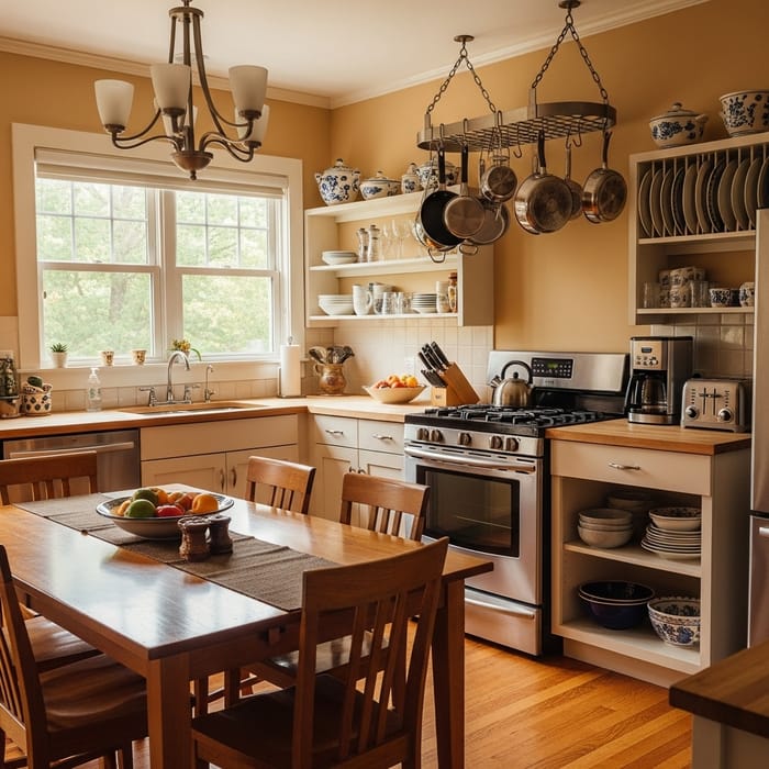 Vibrant and Inviting Kitchen Scene Background