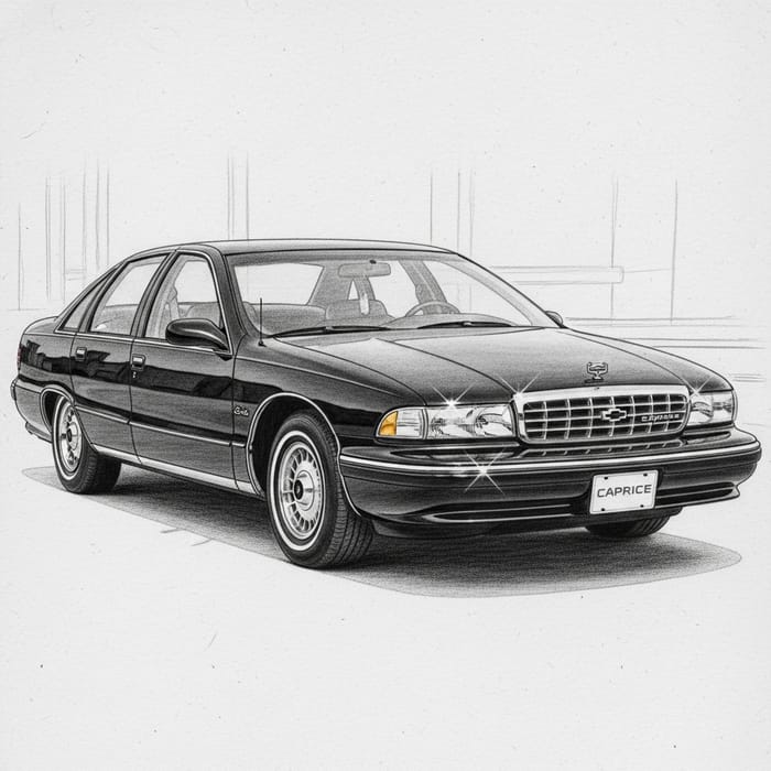 1996 Chevrolet Caprice Sketch - Classic Black & Chrome 1996 Chevrolet Caprice Sketch - Classic Black & Chrome