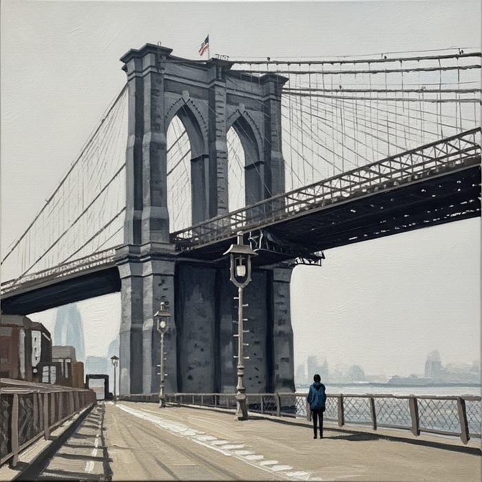 Brooklyn Bridge Painting: Grand Scale Introspection Artwork