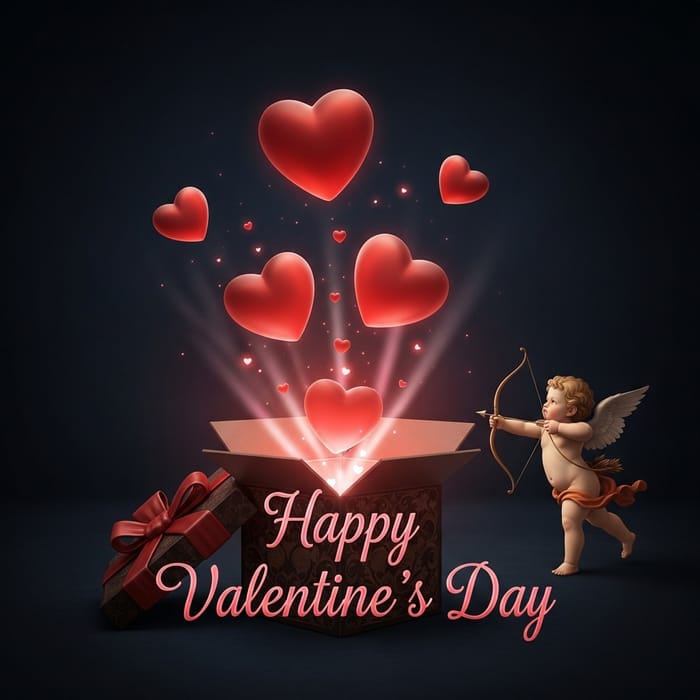 Radiant Cupid: Dark Love with Ethereal Hearts for Lovers Radiant Cupid: Dark Love with Ethereal Hearts for Lovers