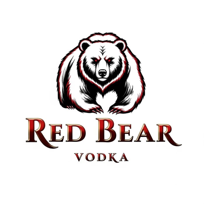 Captivating Red Bear Vodka Logo Design with Chinese Artistry Captivating Red Bear Vodka Logo Design with Chinese Artistry