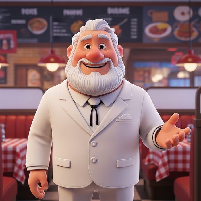 Colonel Sanders Character in Toy Story Animation Style | KFC Founder