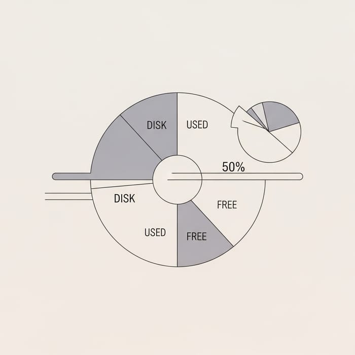 Minimalistic Disk Space: Clean & Geometrical Artwork