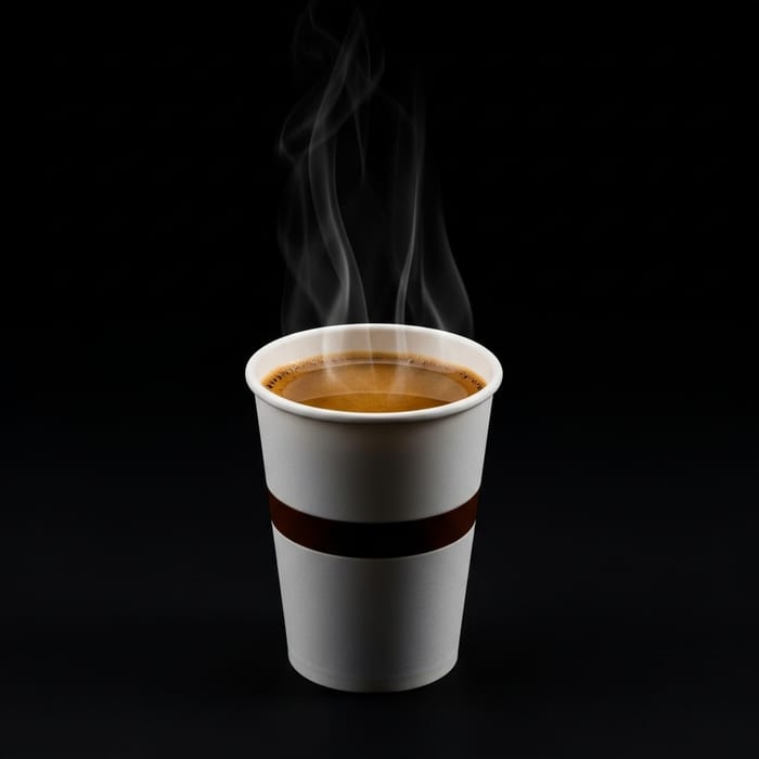 Bold Americano Coffee in Disposable Cup - Minimalist Design Bold Americano Coffee in Disposable Cup - Minimalist Design