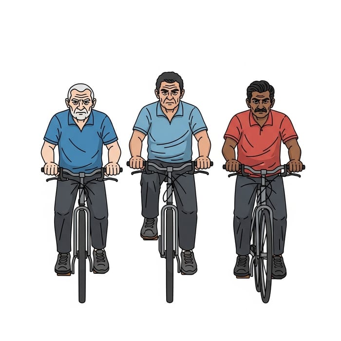 The Epic Bike Trio: Intimidating Elderly Men on Bicycles