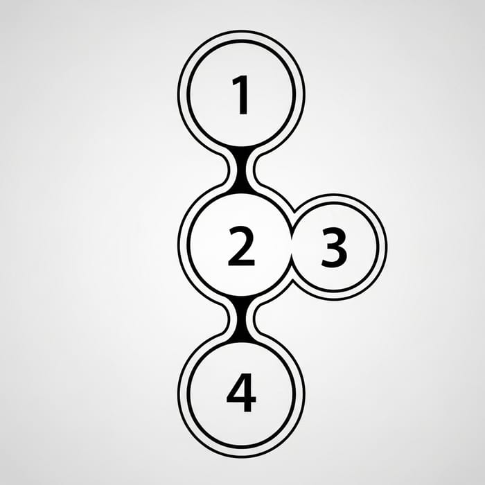 Vertical List of Connected Circles for Number Display Vertical List of Connected Circles for Number Display