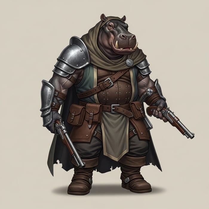 Giff Mercenary Fighter with Impressive Figure & Firearms Giff Mercenary Fighter with Impressive Figure & Firearms