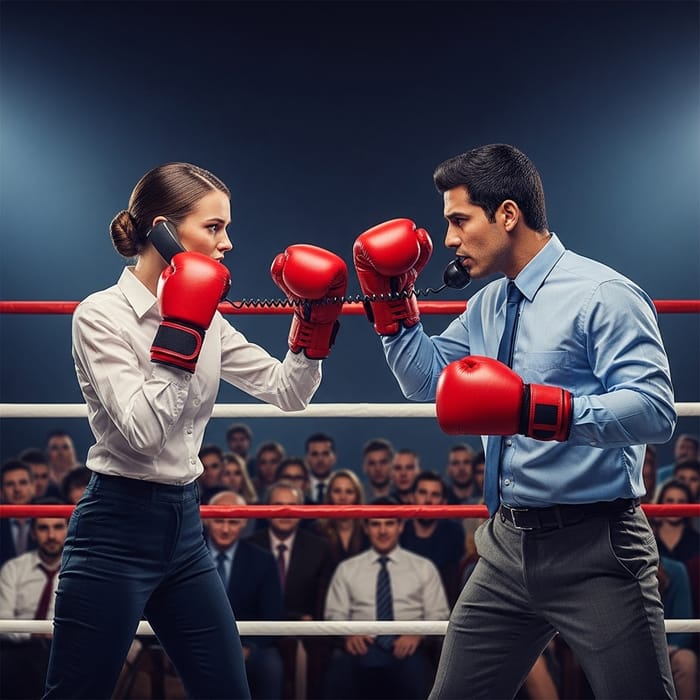 Sales Showdown: Phone Battle in the Ring Spectacle