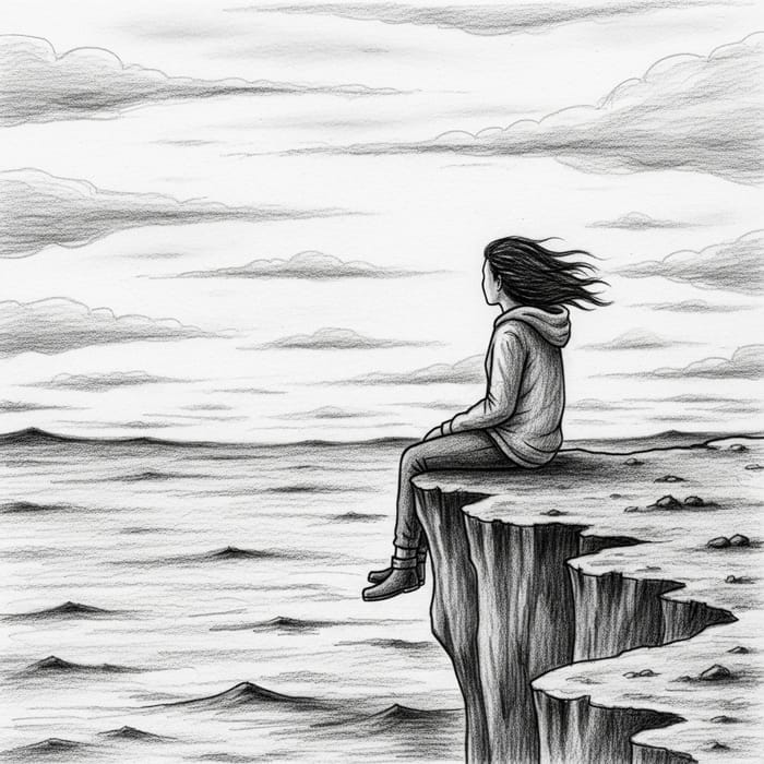 Captivating Melancholic Solitude Sketch