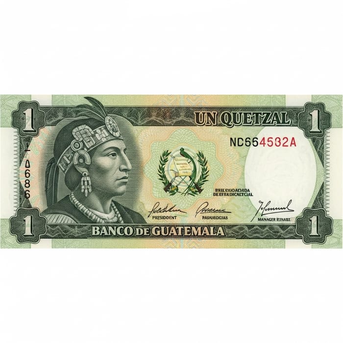 Guatemala's One Quetzal Bill - A Unique Currency Note