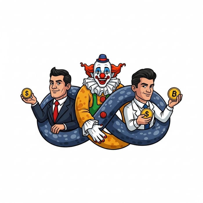 Dynamic Memecoin Logo Featuring Iconic Figures