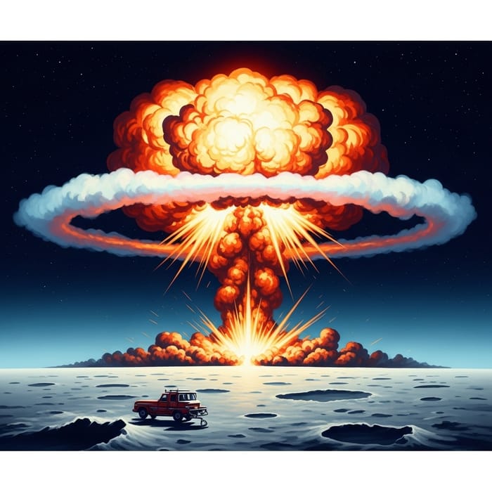 Surrealistic Moon Atomic Explosion Art - Anime Fusion Surrealistic Moon Atomic Explosion Art - Anime Fusion