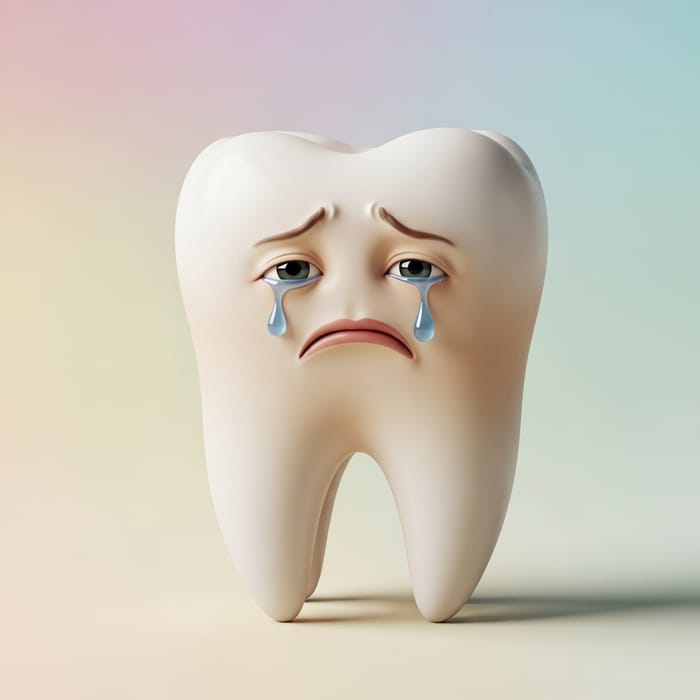 Crying Tooth Image | Emotional Dental Illustration