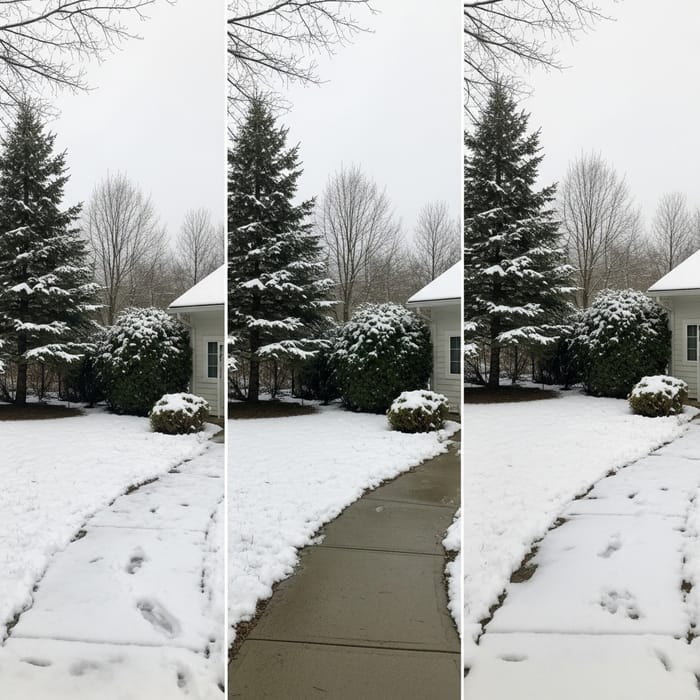 Snowy Winter Yard to Spring Transformation in 4K Quality