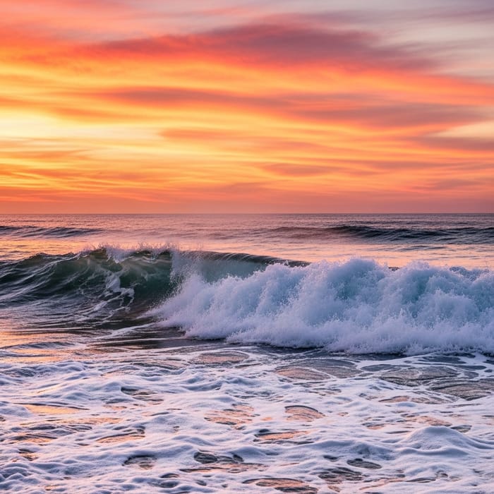 Serene Ocean Waves Painting | Watercolor Artwork