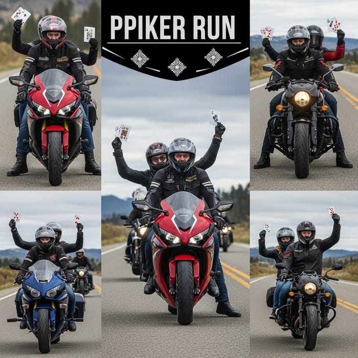 Vertical Motorcycle Poker Run with Honda CBR & Indian Motorcycle