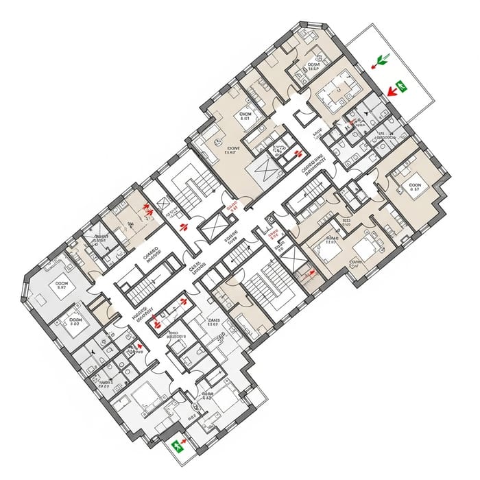 Detailed Floor Mapping with Emergency Exits