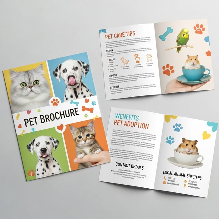 Pet Brochure | Cute Pets & Adoption Tips Pet Brochure | Cute Pets & Adoption Tips