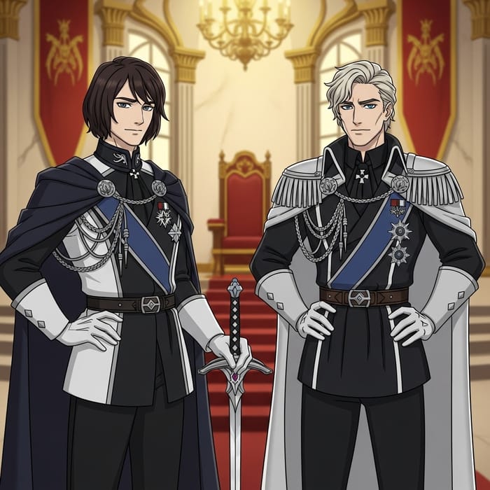 Regal Public Figures in Opulent Palace | Animated Fairy Tale Style Regal Public Figures in Opulent Palace | Animated Fairy Tale Style