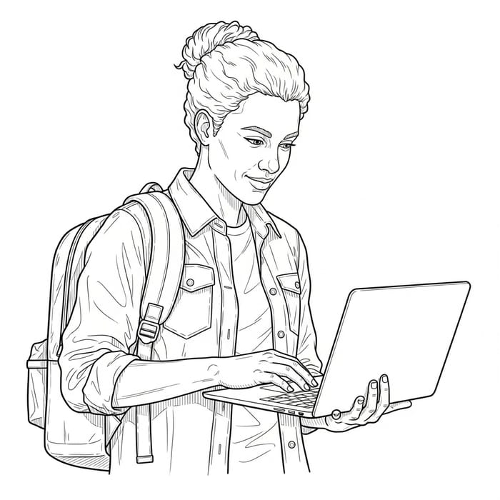 Pioneer Counselor Backpack Laptop Symbolic Drawing Pioneer Counselor Backpack Laptop Symbolic Drawing