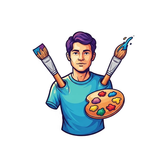 Colorful Painter Illustration | Unique Artwork with Unique Style