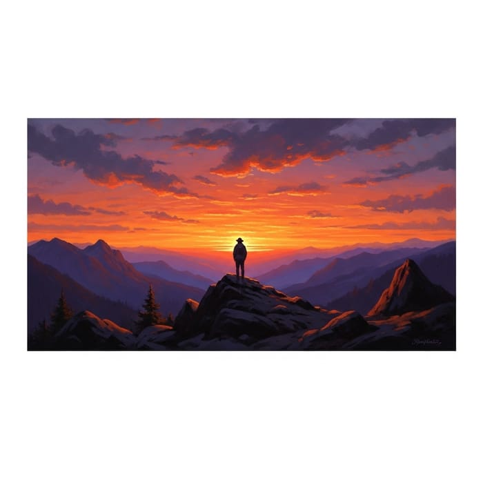 Breathtaking Sunset Serenity - Inspired Landscape Painting Breathtaking Sunset Serenity - Inspired Landscape Painting