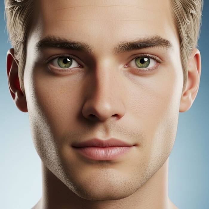 Caucasian Man Close-Up Portrait: Expressive Face Photo Caucasian Man Close-Up Portrait: Expressive Face Photo