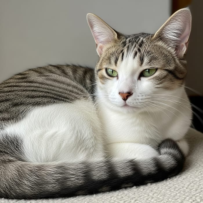 Beautiful Short Fur Cat with Green Eyes Beautiful Short Fur Cat with Green Eyes