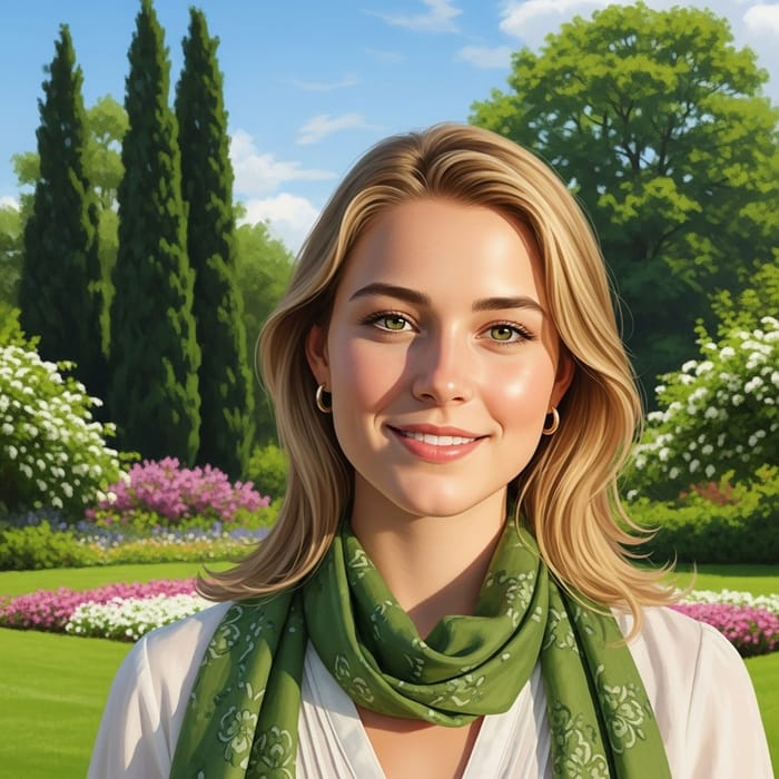 Serene Garden Portrait of a Young Woman Serene Garden Portrait of a Young Woman