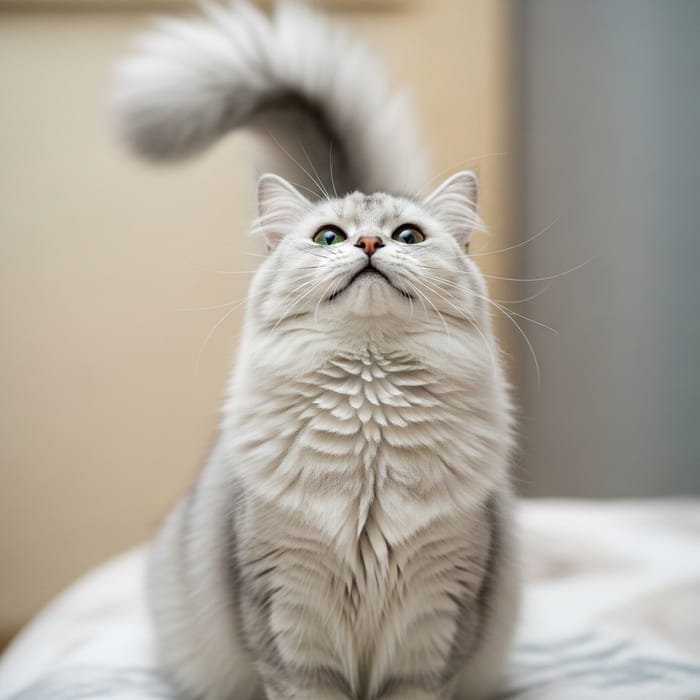 Happy Cat with Shimmering Coat and Joyful Eyes