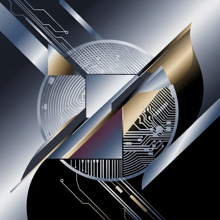 Cryptocurrency Abstract Geometric Design