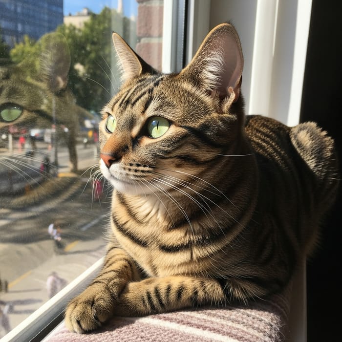 Lazy Cat Relaxing in the Sun