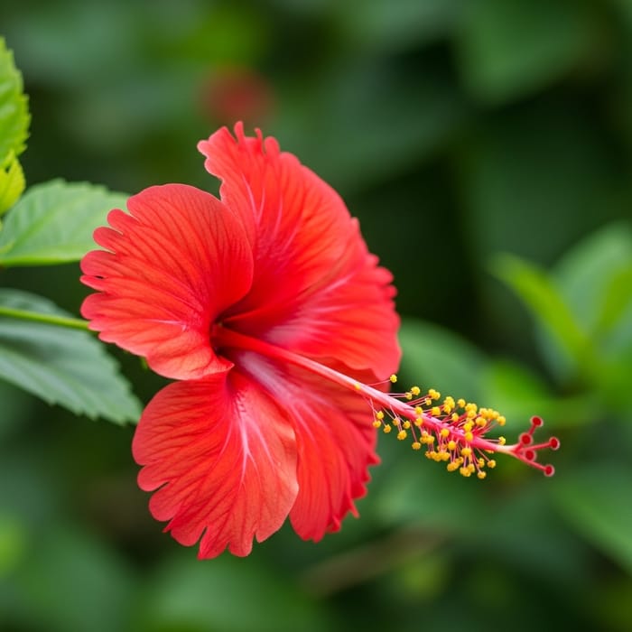 Vibrant Red Gumamela Flower Blooming in the Philippines